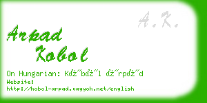 arpad kobol business card