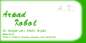 arpad kobol business card